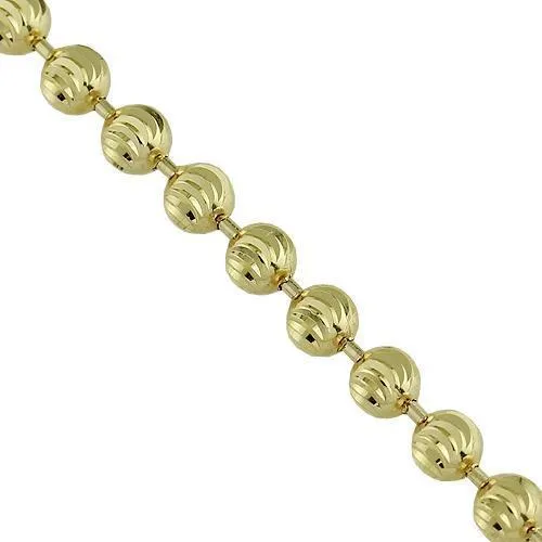 10k Yellow Gold Ball Bead Chain 4 mm