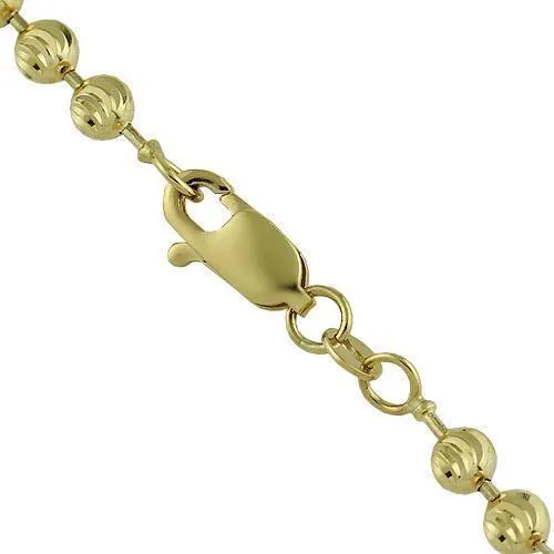 10k Yellow Gold Ball Bead Chain 4 mm