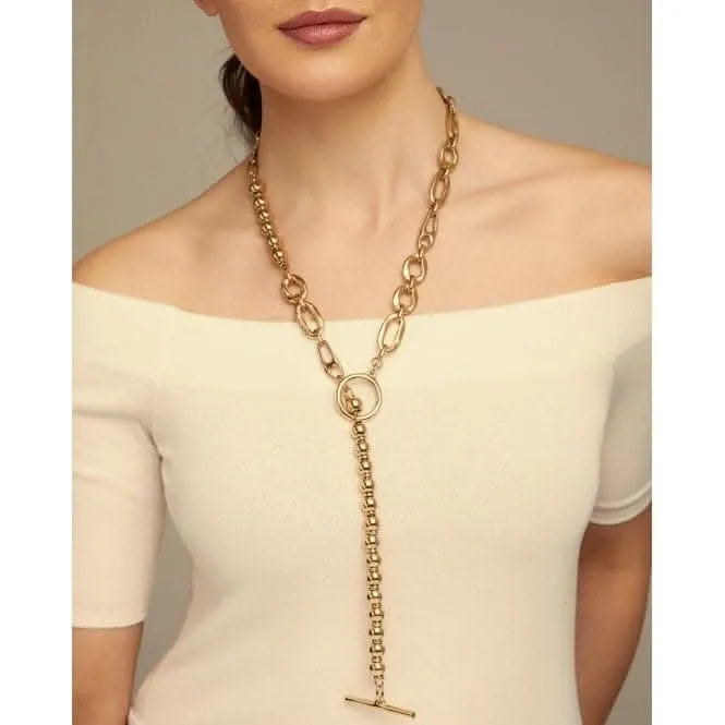 18K Gold Plated YOLO Necklace COL1839ORO000