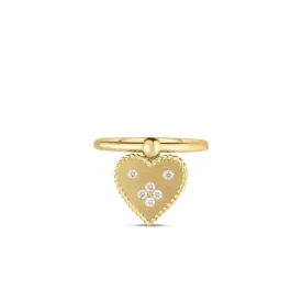 18K YELLOW GOLD AND DIAMOND HEART RING FROM THE VENETIAN PRINCESS COLLECTION