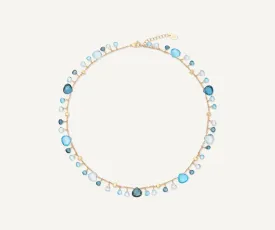 18K YELLOW GOLD MIXED TOPAZ SINGLE-STRAND NECKLACE FROM THE PARADISE COLLECTION