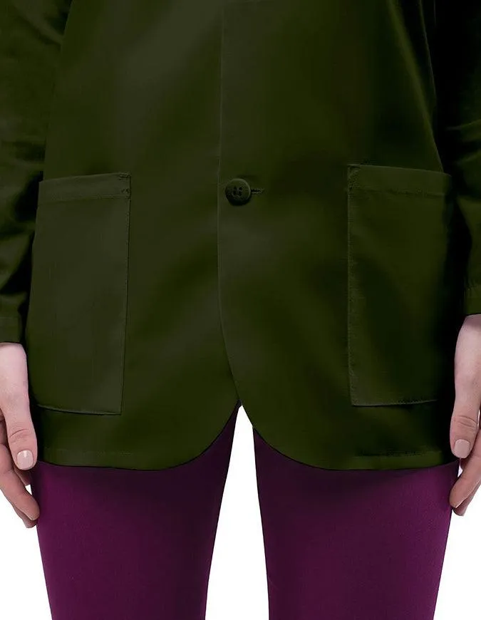 Adar 31 Inch Unisex Three Pockets Olive Consultation Coat
