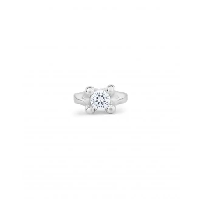 Anima Sterling Silver Plated White Zirconia Ring