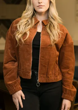 Anna-Kaci Women's Long Sleeve Corduroy Short Jacket Outerwear by Anna-Kaci