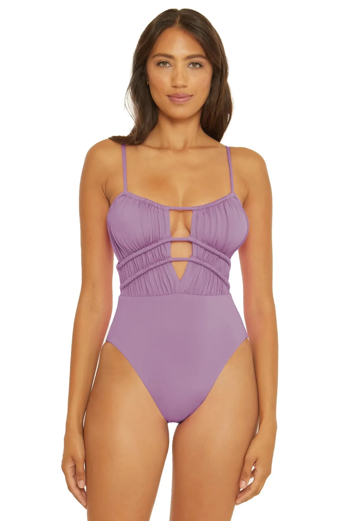 Becca By Rebecca Virtue Color Code Plunge One Piece - Viola