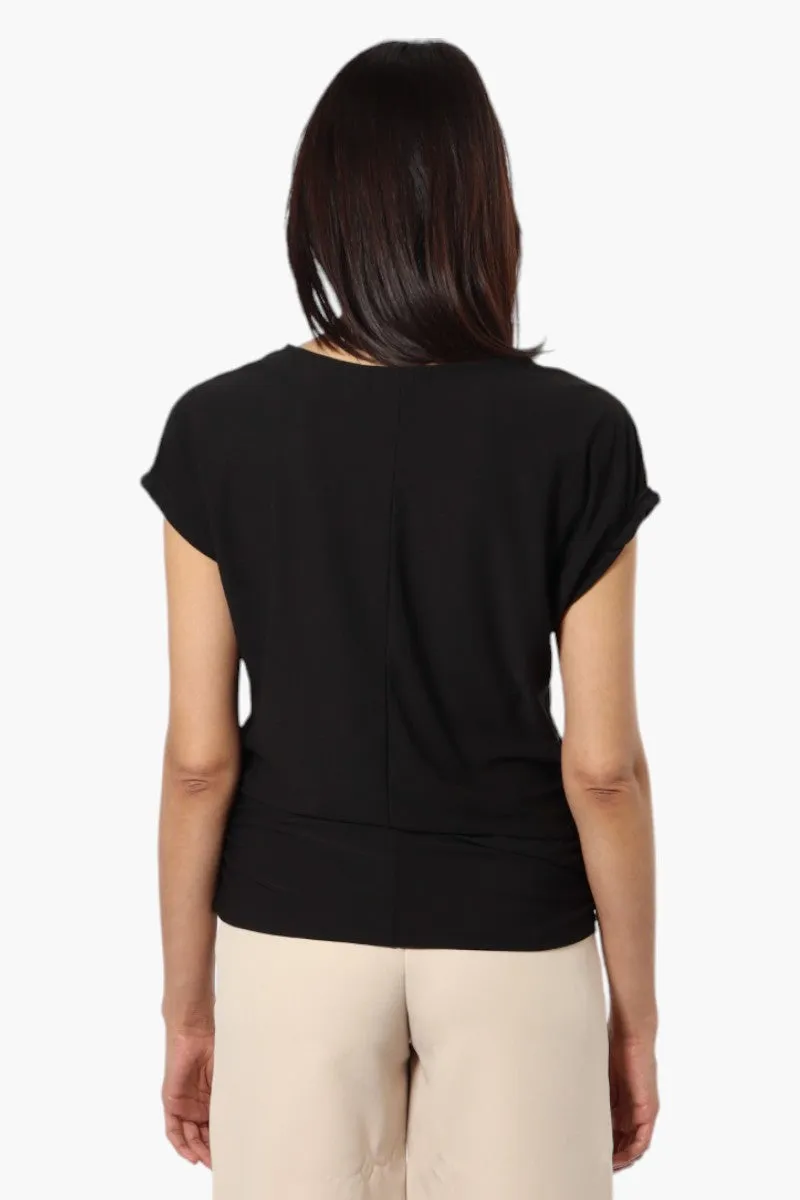 Beechers Brook Cap Sleeve Necklace Blouse - Black
