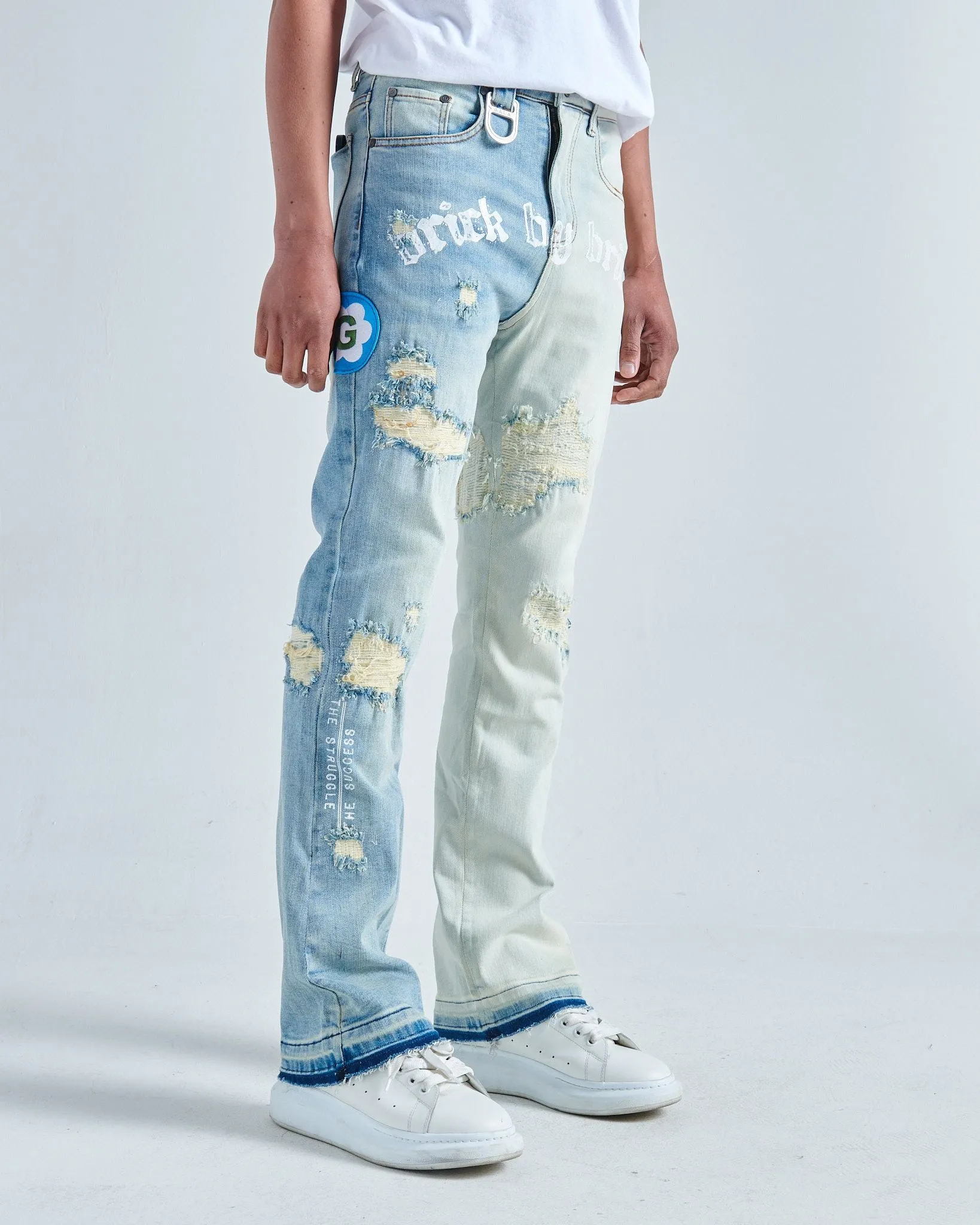 BRICK BY BRICK STACKED DENIM (BLUE STONE)