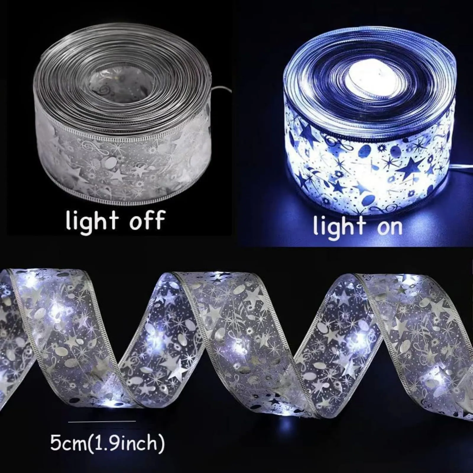 🎅Christmas Sale🎄 Christmas Ribbon LED String Lights Christmas Tree Decoration Lights Satin Lights