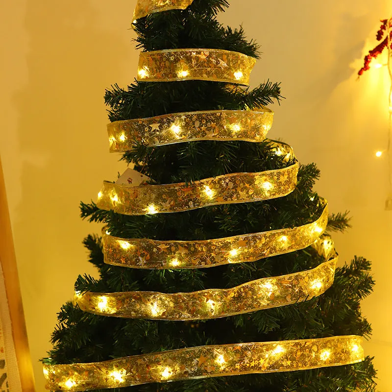 🎅Christmas Sale🎄 Christmas Ribbon LED String Lights Christmas Tree Decoration Lights Satin Lights