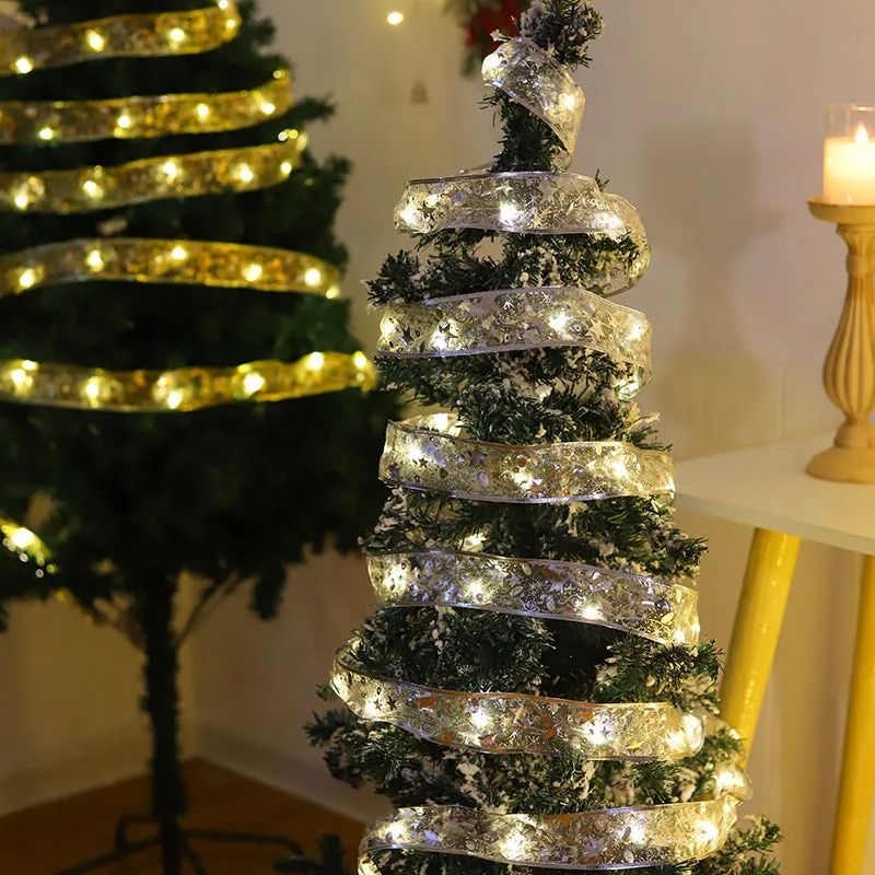 🎅Christmas Sale🎄 Christmas Ribbon LED String Lights Christmas Tree Decoration Lights Satin Lights