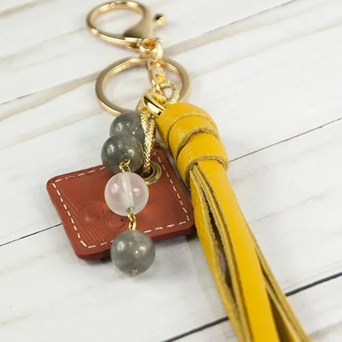 ClaudiaG Lucca Leather Bag Charm- Yellow