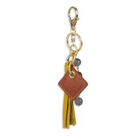 ClaudiaG Lucca Leather Bag Charm- Yellow