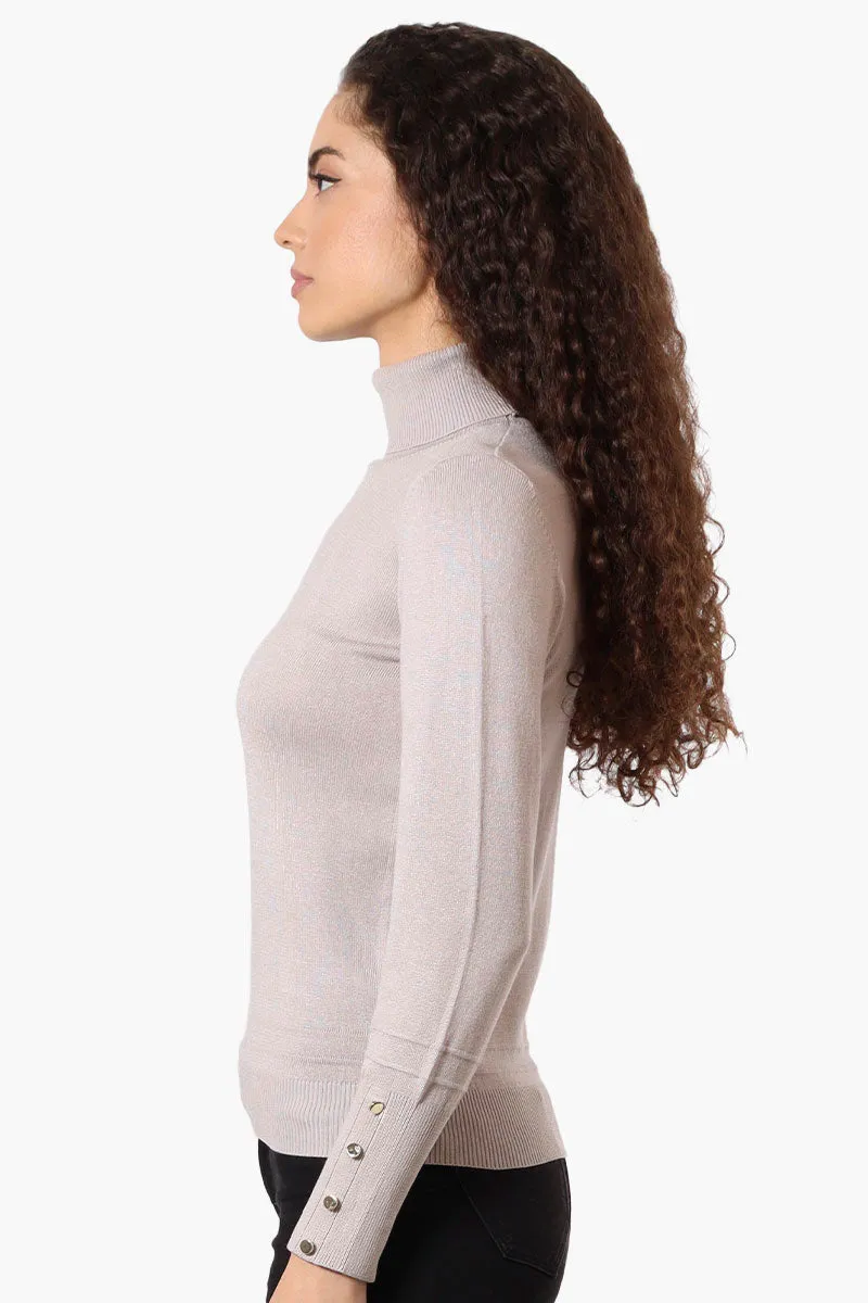 International INC Company Basic Turtleneck Pullover Sweater - Beige