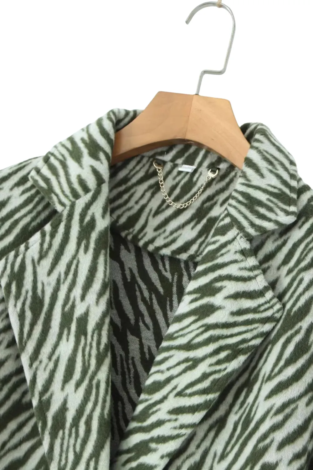 'Ivanna' Zebra Pattern Coat with Belt