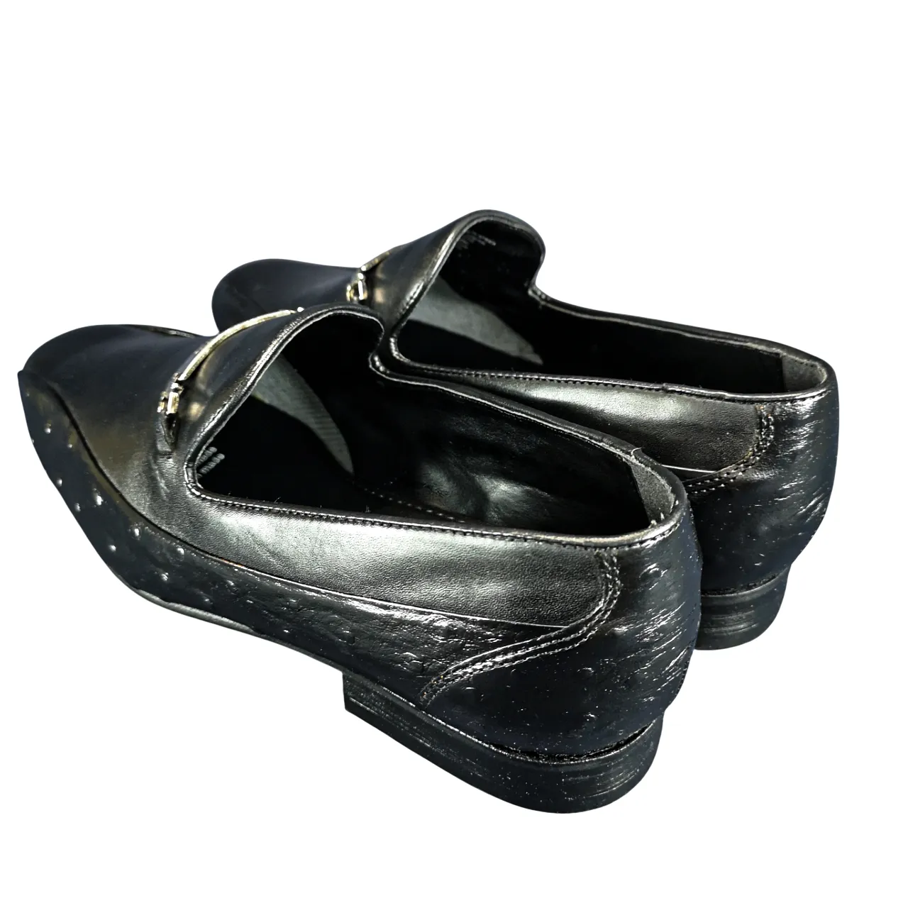 John Drake Plain Vamp Ostrich Saddle Trim Shoe