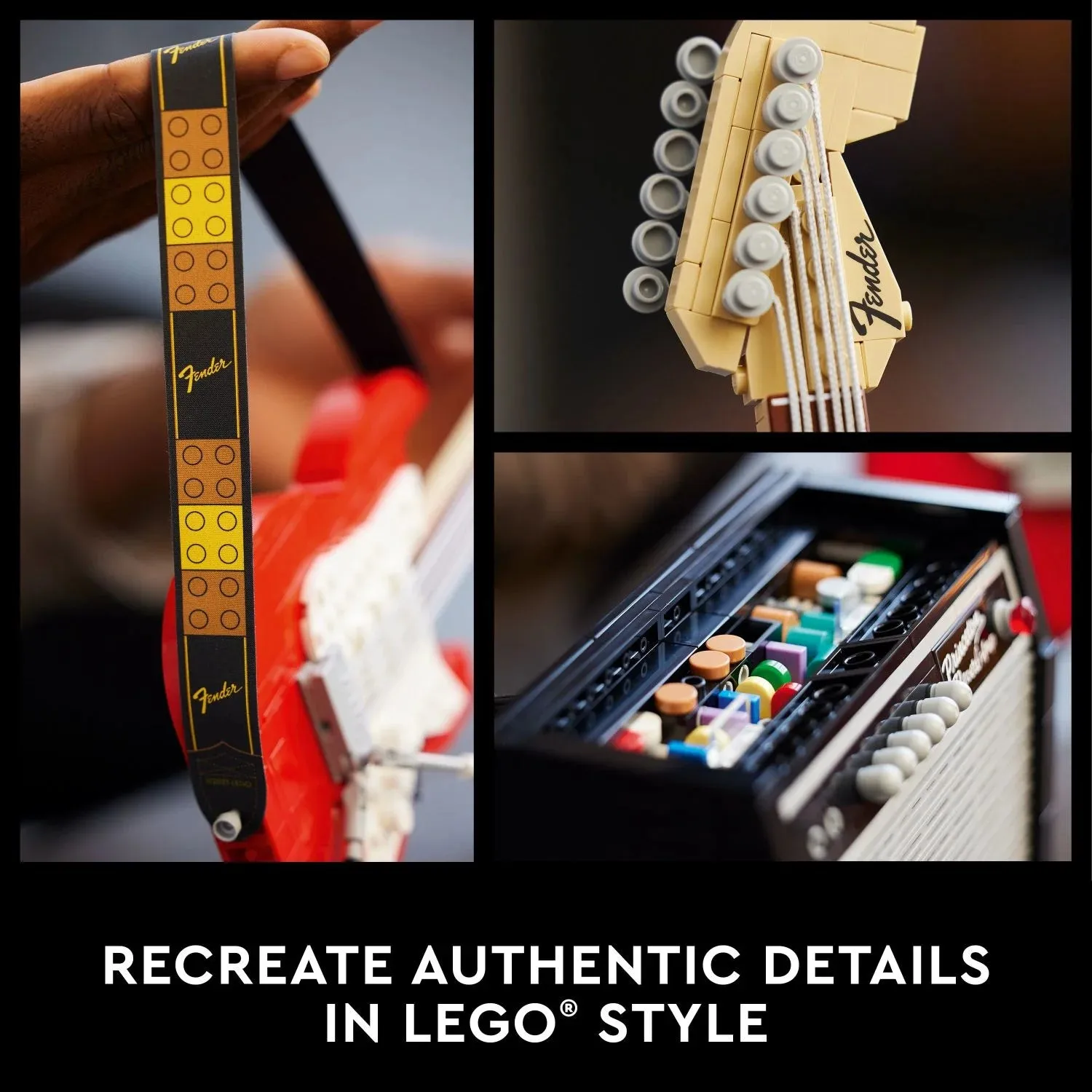 LEGO Ideas Fender Stratocaster 21329 DIY Guitar Model Building Set with 65 Princeton Reverb Amplifier & Authentic Accessories, Great Birthday Gift
