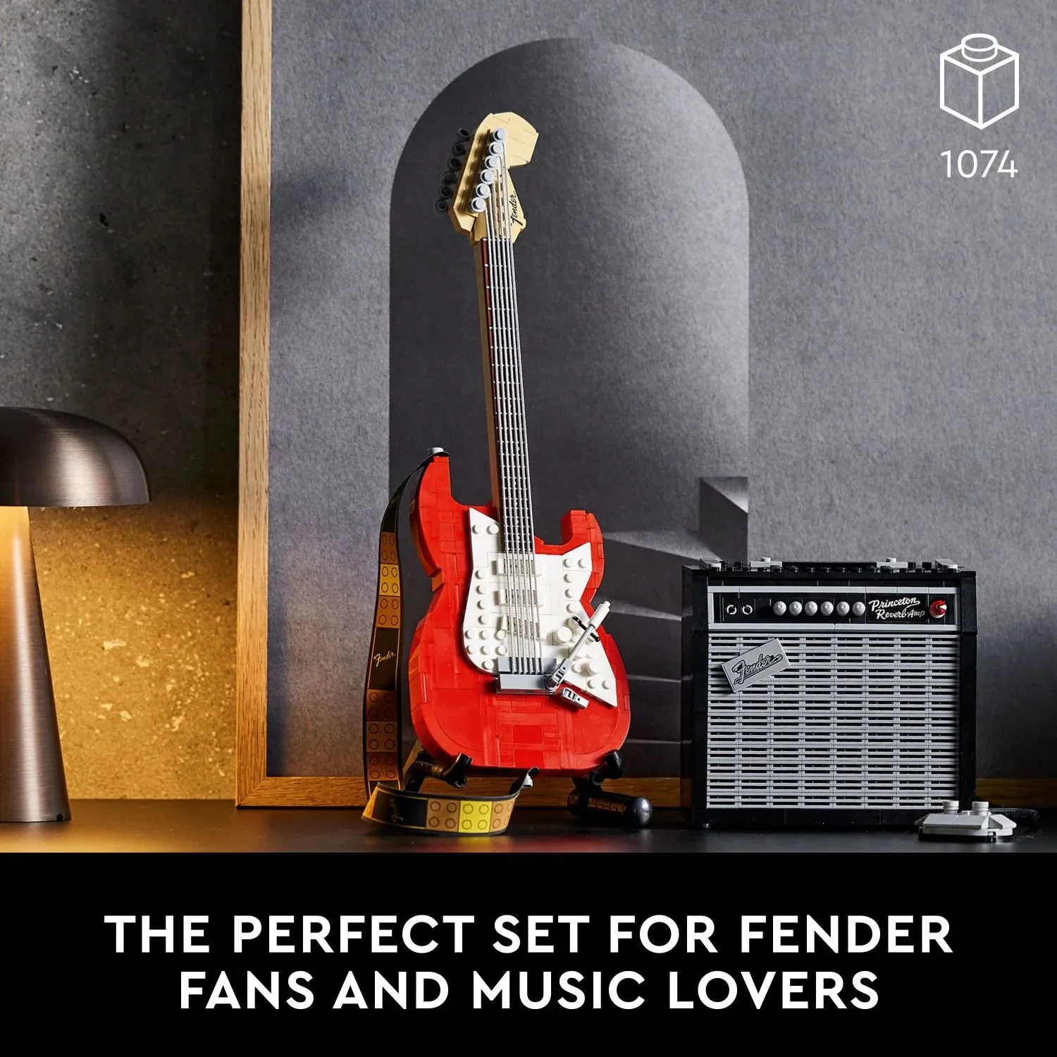 LEGO Ideas Fender Stratocaster 21329 DIY Guitar Model Building Set with 65 Princeton Reverb Amplifier & Authentic Accessories, Great Birthday Gift