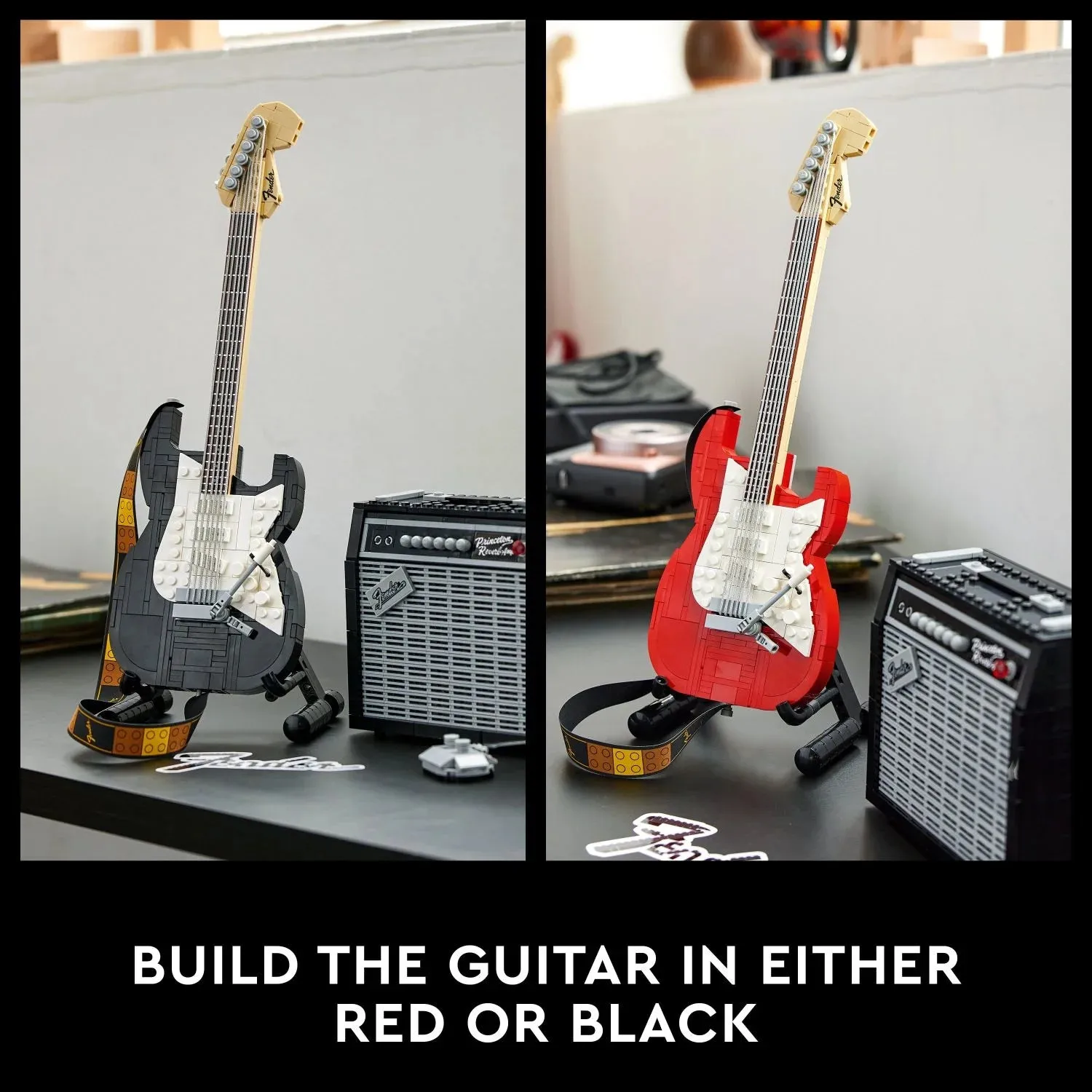 LEGO Ideas Fender Stratocaster 21329 DIY Guitar Model Building Set with 65 Princeton Reverb Amplifier & Authentic Accessories, Great Birthday Gift