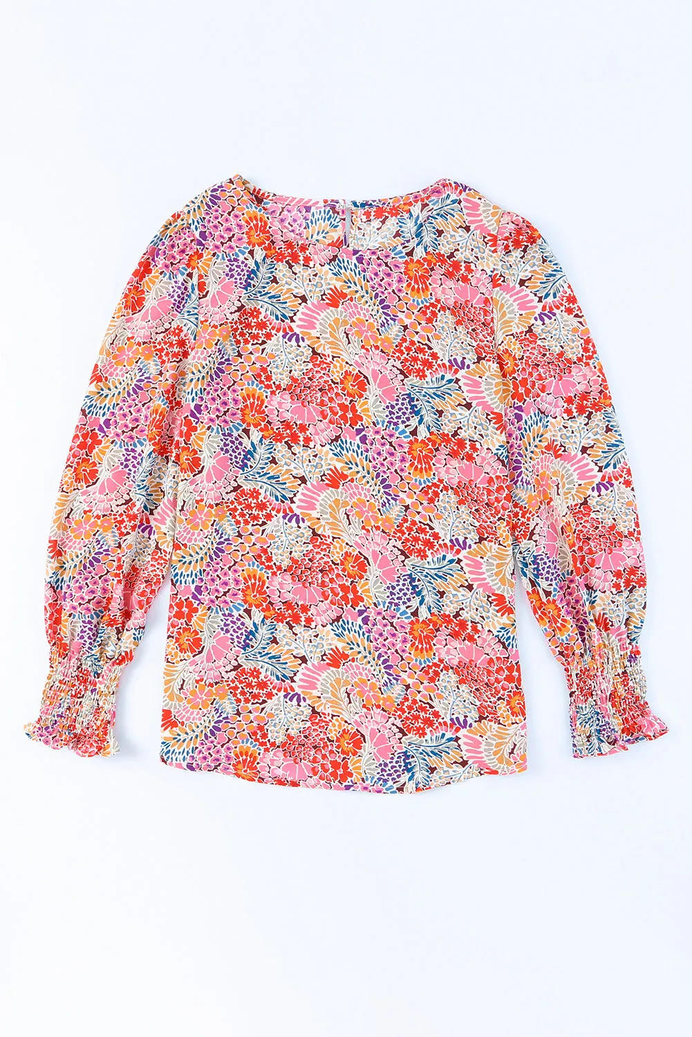 Multicolor Puff Sleeve Floral Blouse