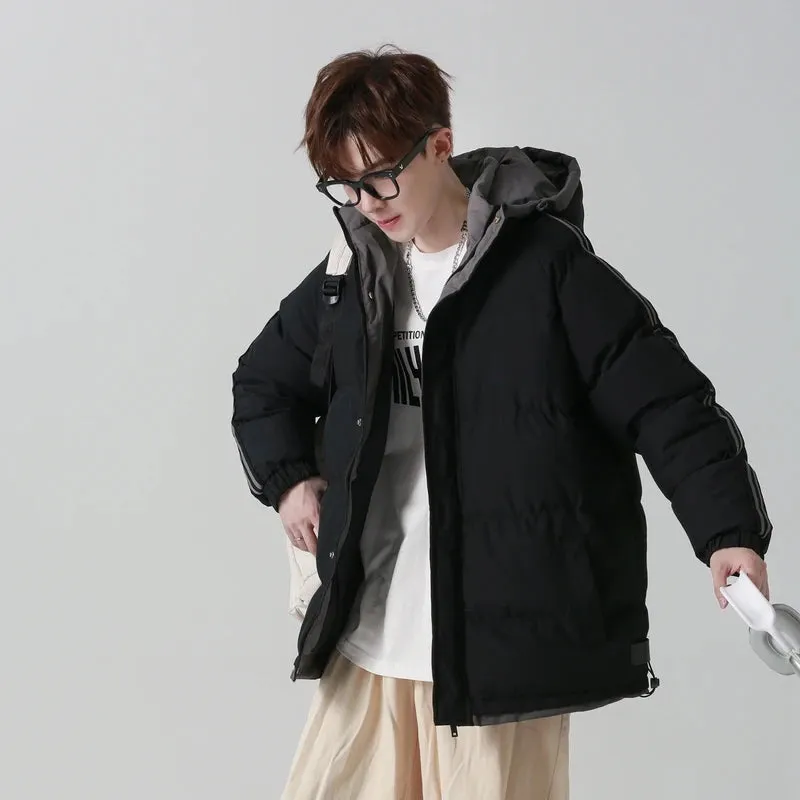 New Arrived Winter Mens Jacket Fashion Loose and Versatile Thick Warm Bread Clothing with Hoodie