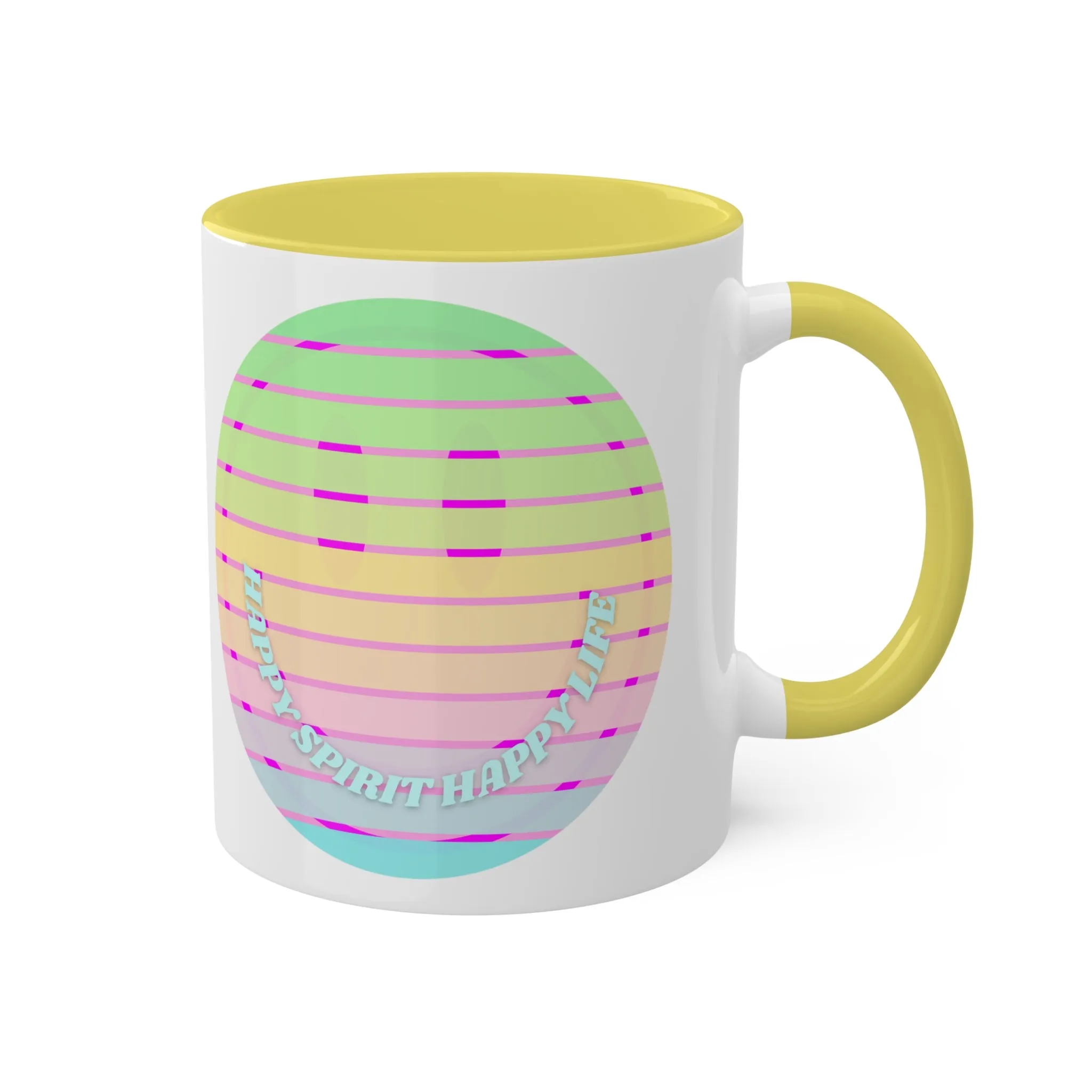 Retro Happy Spirit Happy Life Aesthetic Mug, Smile Face Mug, Trendy Coffee Mug, Tumblr Mug, Aesthetic Happy Life Gift, Aesthetic Pin