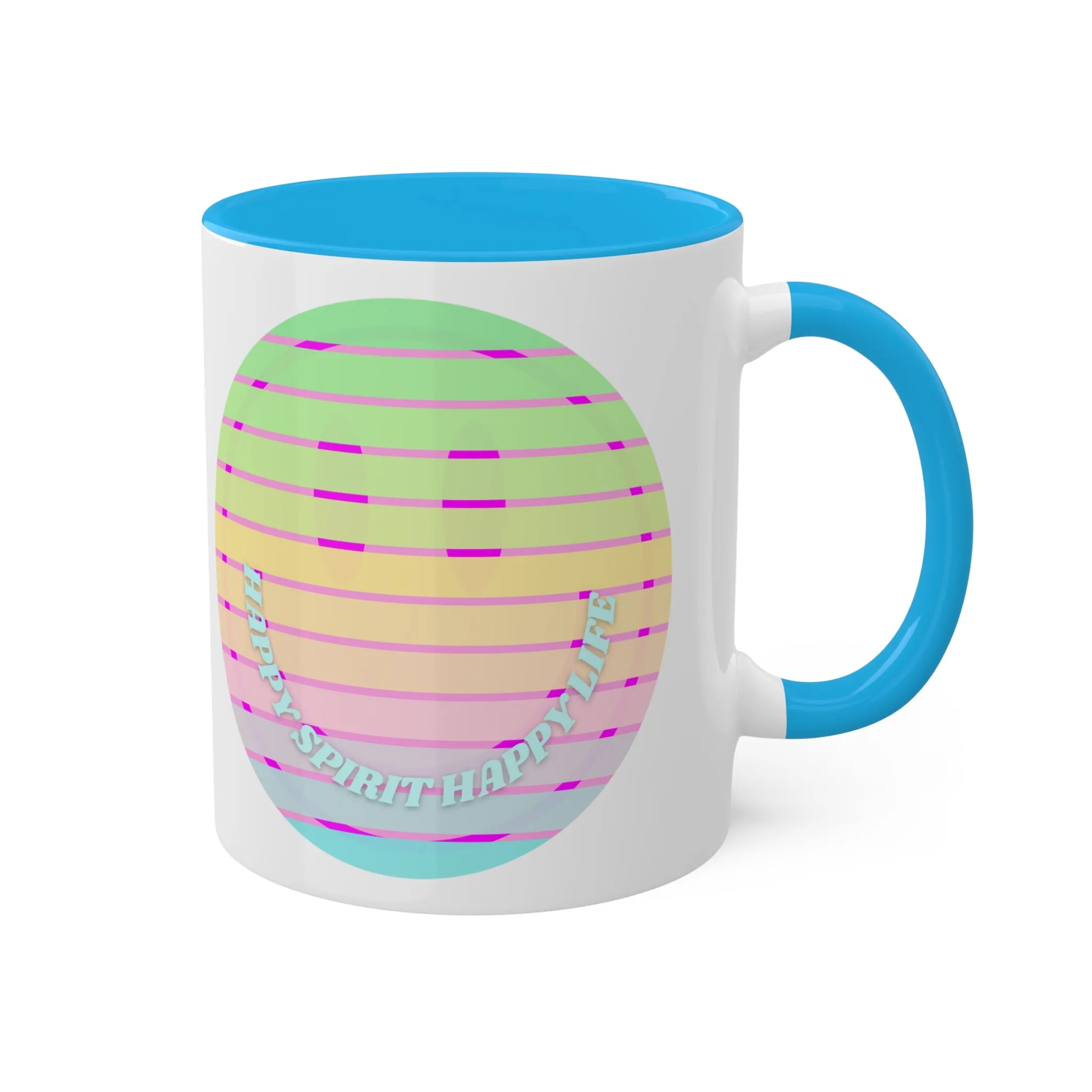 Retro Happy Spirit Happy Life Aesthetic Mug, Smile Face Mug, Trendy Coffee Mug, Tumblr Mug, Aesthetic Happy Life Gift, Aesthetic Pin