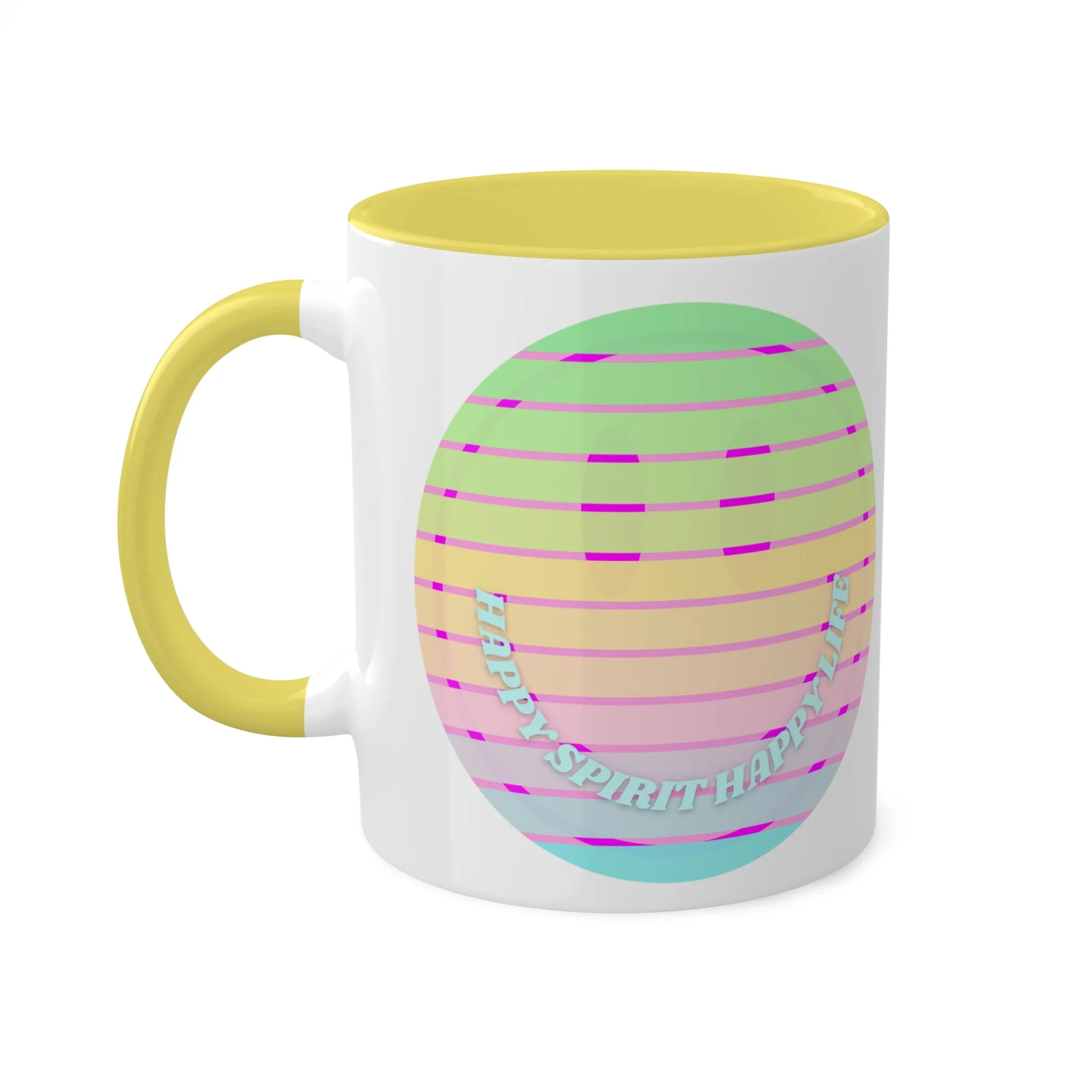 Retro Happy Spirit Happy Life Aesthetic Mug, Smile Face Mug, Trendy Coffee Mug, Tumblr Mug, Aesthetic Happy Life Gift, Aesthetic Pin