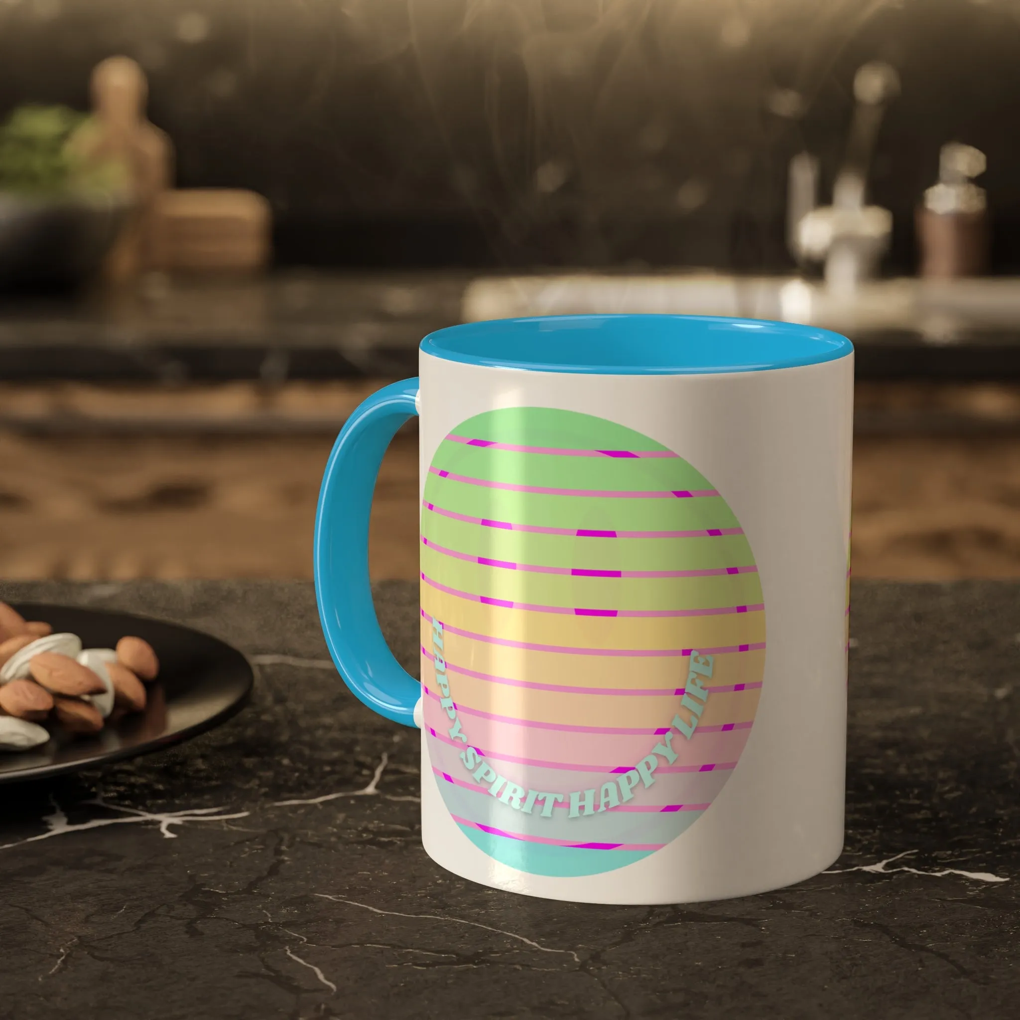 Retro Happy Spirit Happy Life Aesthetic Mug, Smile Face Mug, Trendy Coffee Mug, Tumblr Mug, Aesthetic Happy Life Gift, Aesthetic Pin