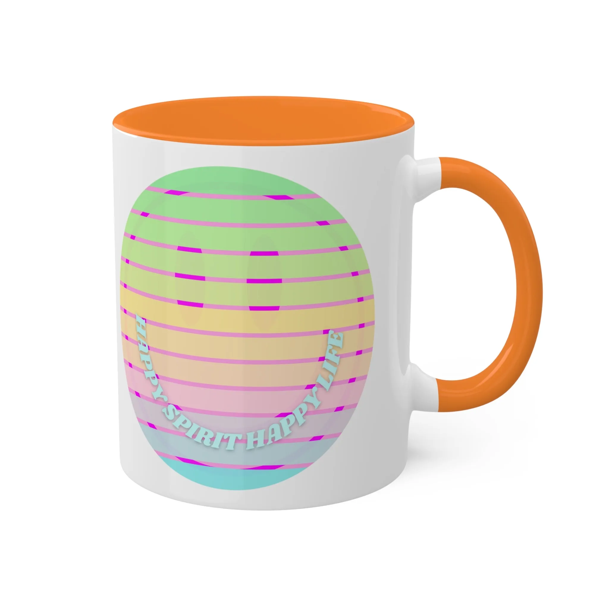Retro Happy Spirit Happy Life Aesthetic Mug, Smile Face Mug, Trendy Coffee Mug, Tumblr Mug, Aesthetic Happy Life Gift, Aesthetic Pin