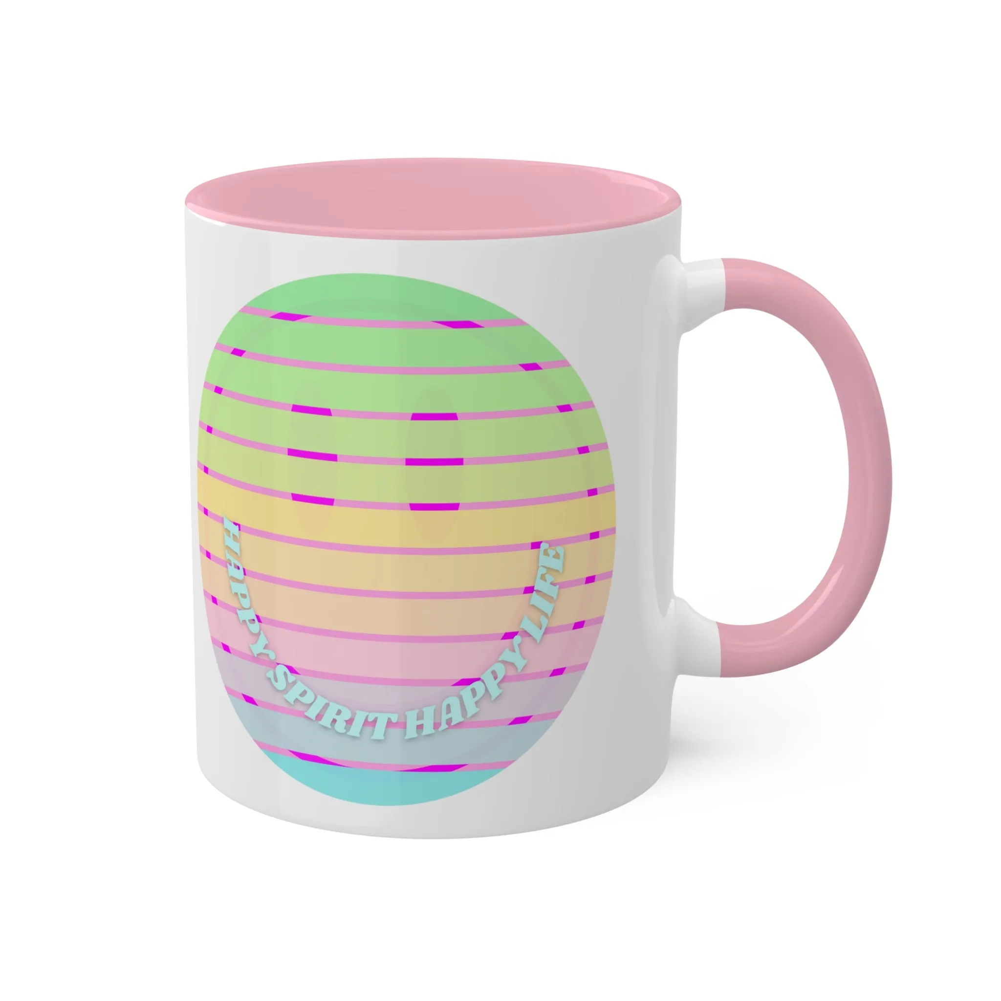 Retro Happy Spirit Happy Life Aesthetic Mug, Smile Face Mug, Trendy Coffee Mug, Tumblr Mug, Aesthetic Happy Life Gift, Aesthetic Pin