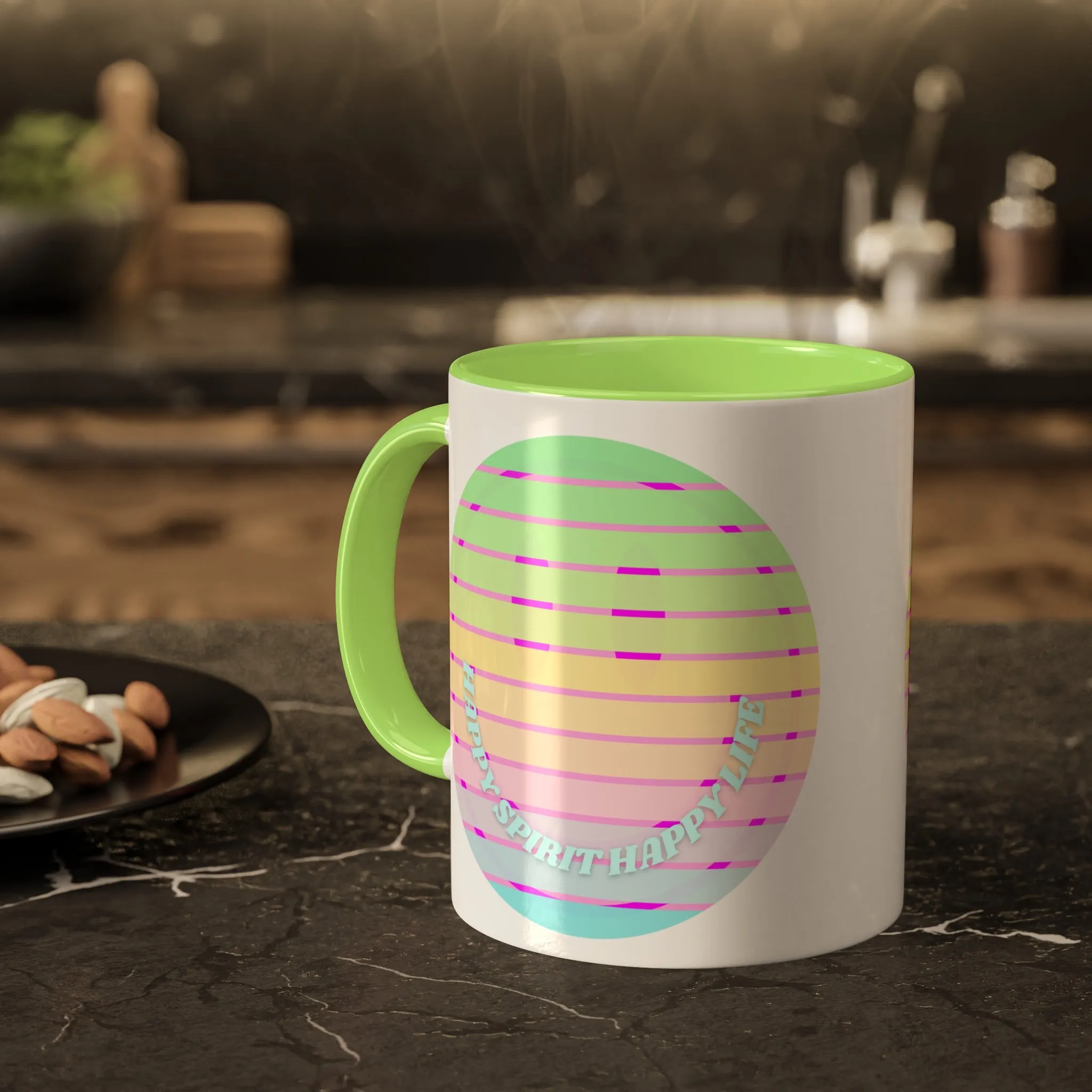 Retro Happy Spirit Happy Life Aesthetic Mug, Smile Face Mug, Trendy Coffee Mug, Tumblr Mug, Aesthetic Happy Life Gift, Aesthetic Pin