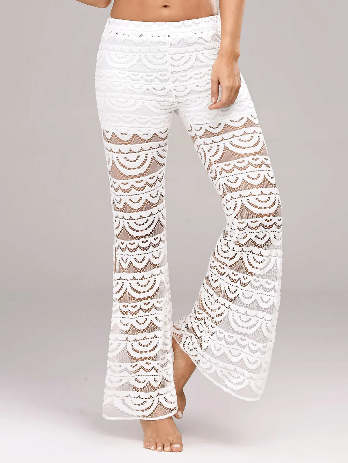 Side Slit Lace Trousers