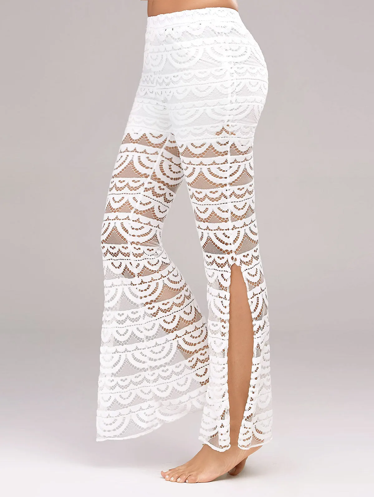 Side Slit Lace Trousers