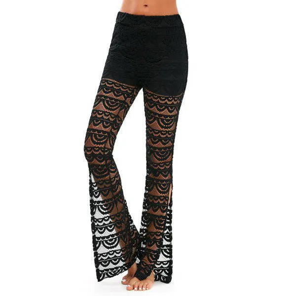 Side Slit Lace Trousers