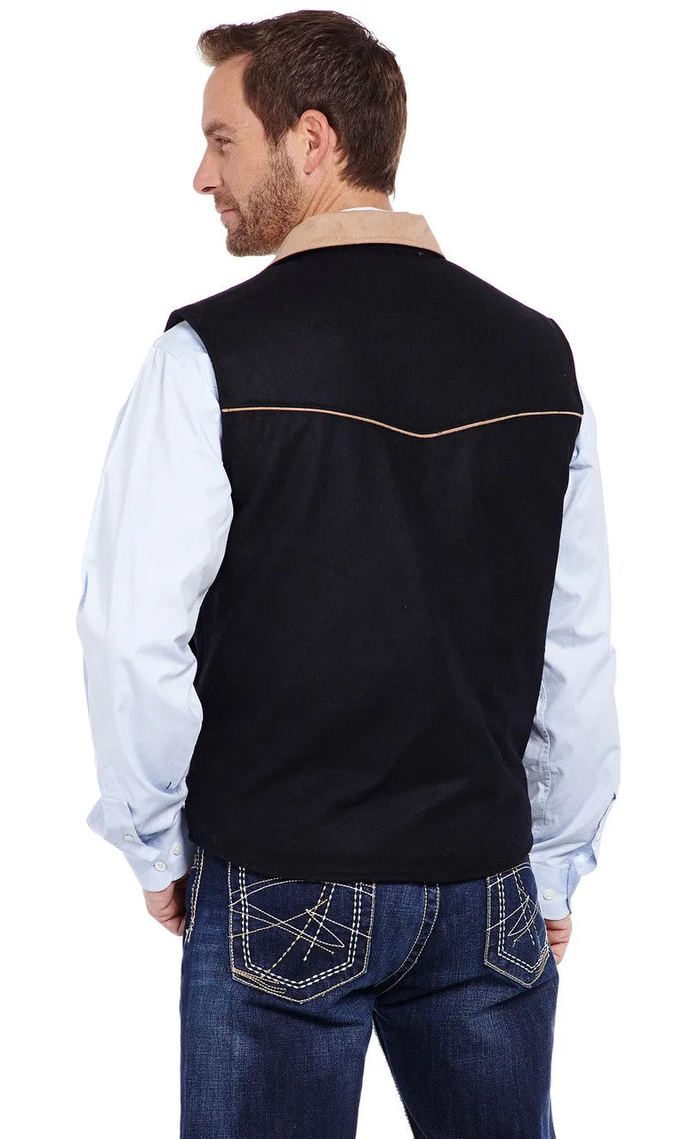 SIDRAN MENS WOOL MELTON VEST WITH MICROSUEDE TRIM & CONCEALED CARRY POCKET STYLE CR38066-F23-41