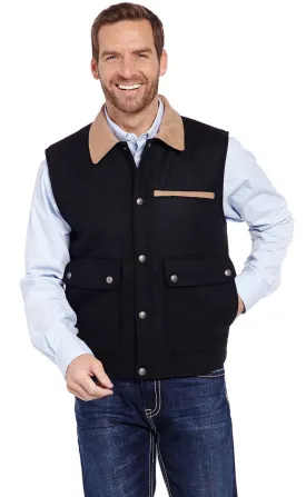 SIDRAN MENS WOOL MELTON VEST WITH MICROSUEDE TRIM & CONCEALED CARRY POCKET STYLE CR38066-F23-41