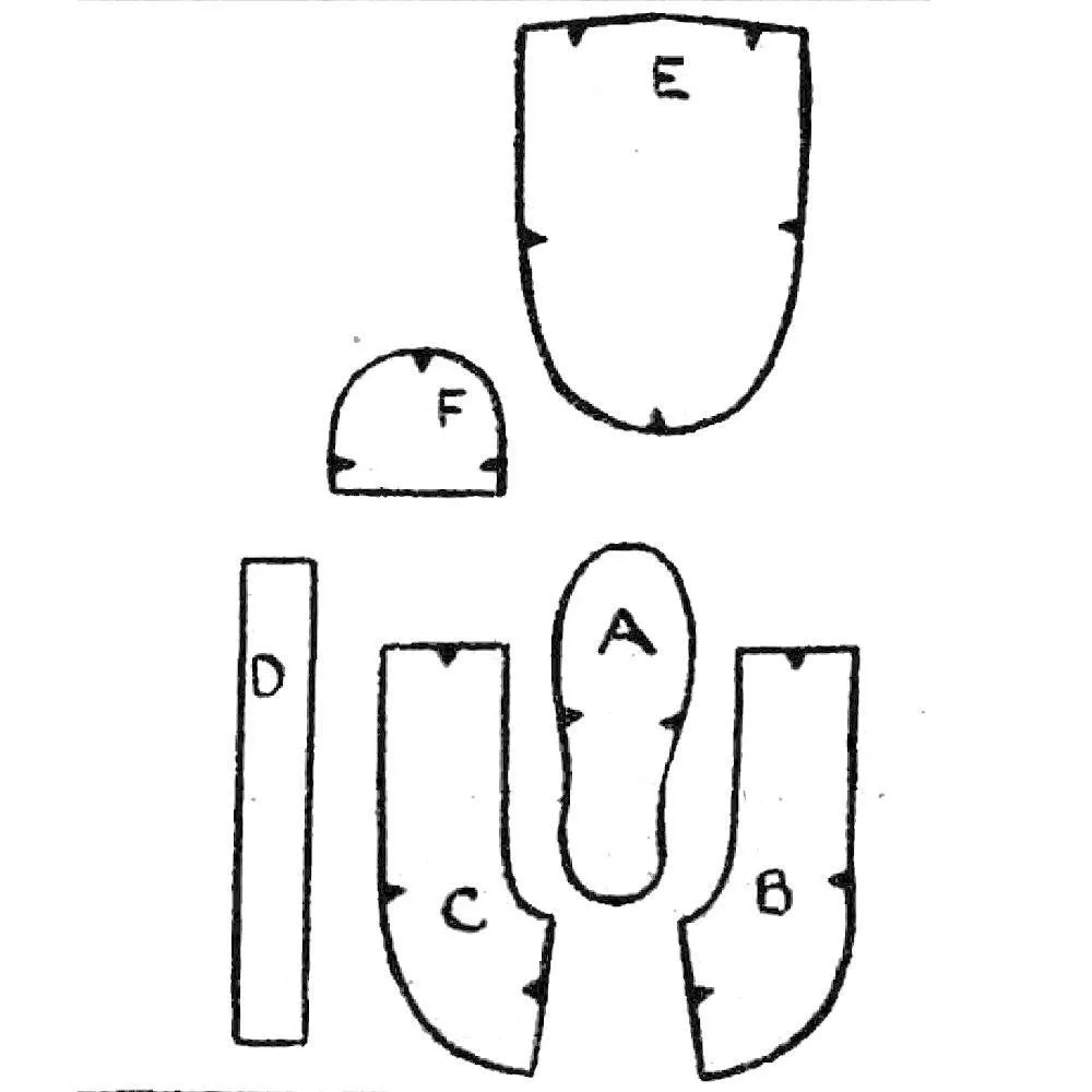Vintage 1940s Pattern, Childs's  Slippers, Make-Do-&-Mend - Foot 11