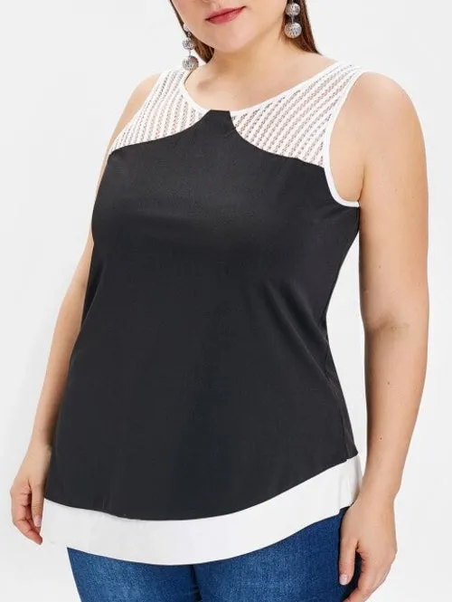 Women Plus Size 5XL Two Tone Asymmetric