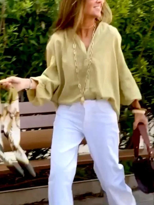 Women's casual V-neck tops