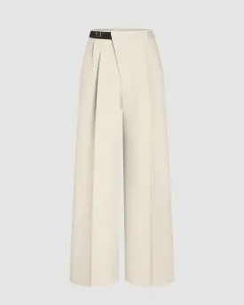 Wrapped Pleated Off White Trouser Without Belt